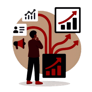 Illustration of sales, marketing, and data streams merging, representing revenue operations